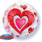 22" SINGLE BUBBLE RED HEARTS & FILIGREE